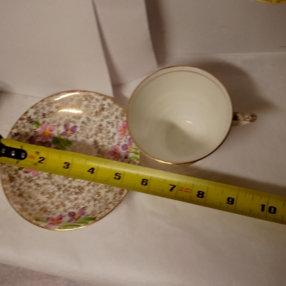 Phoenix Bone China Cup & Saucer Floral Pink Gold ENGLAND Replacements - Picture 2 of 6